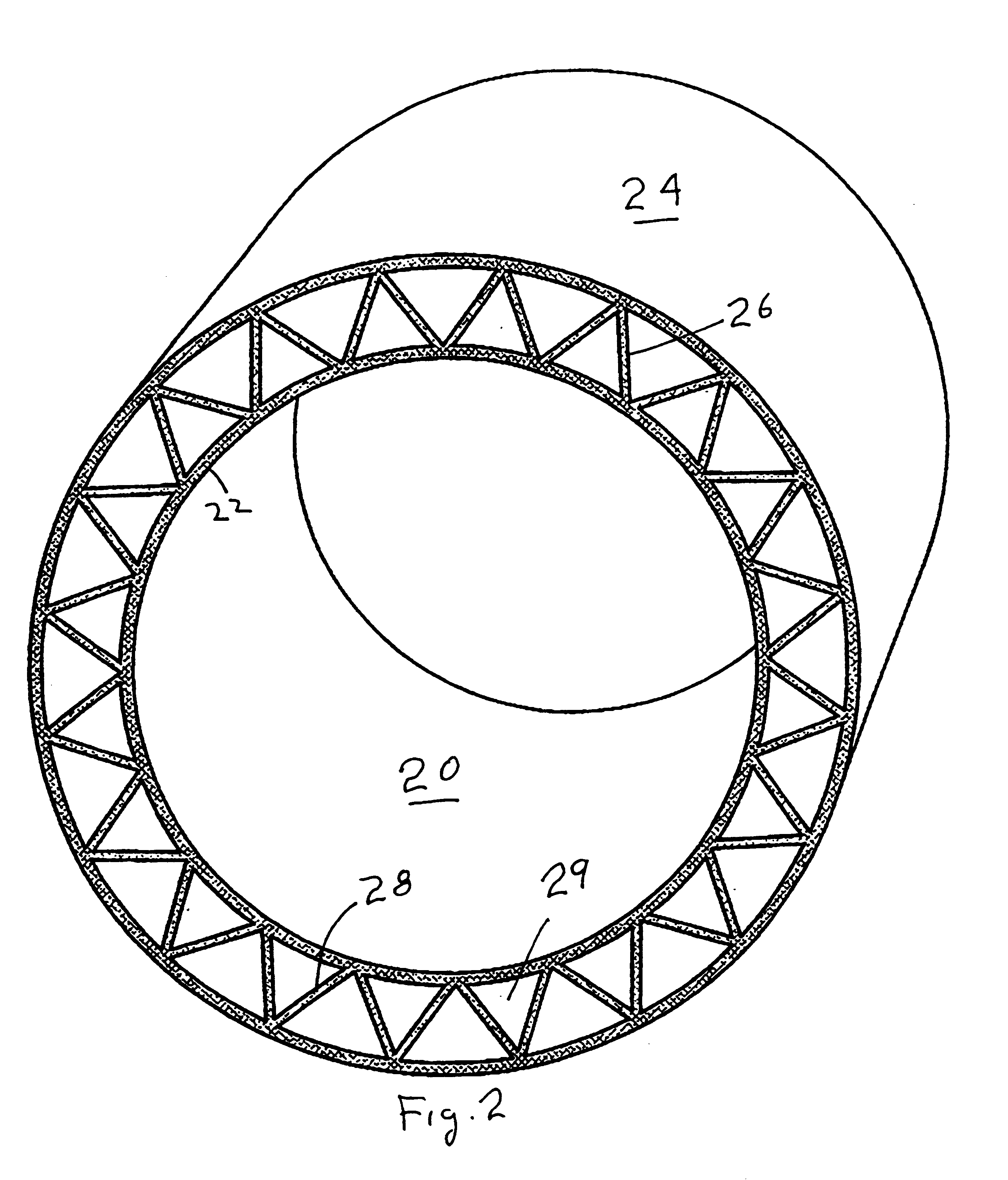 Ribbed core dual wall structure