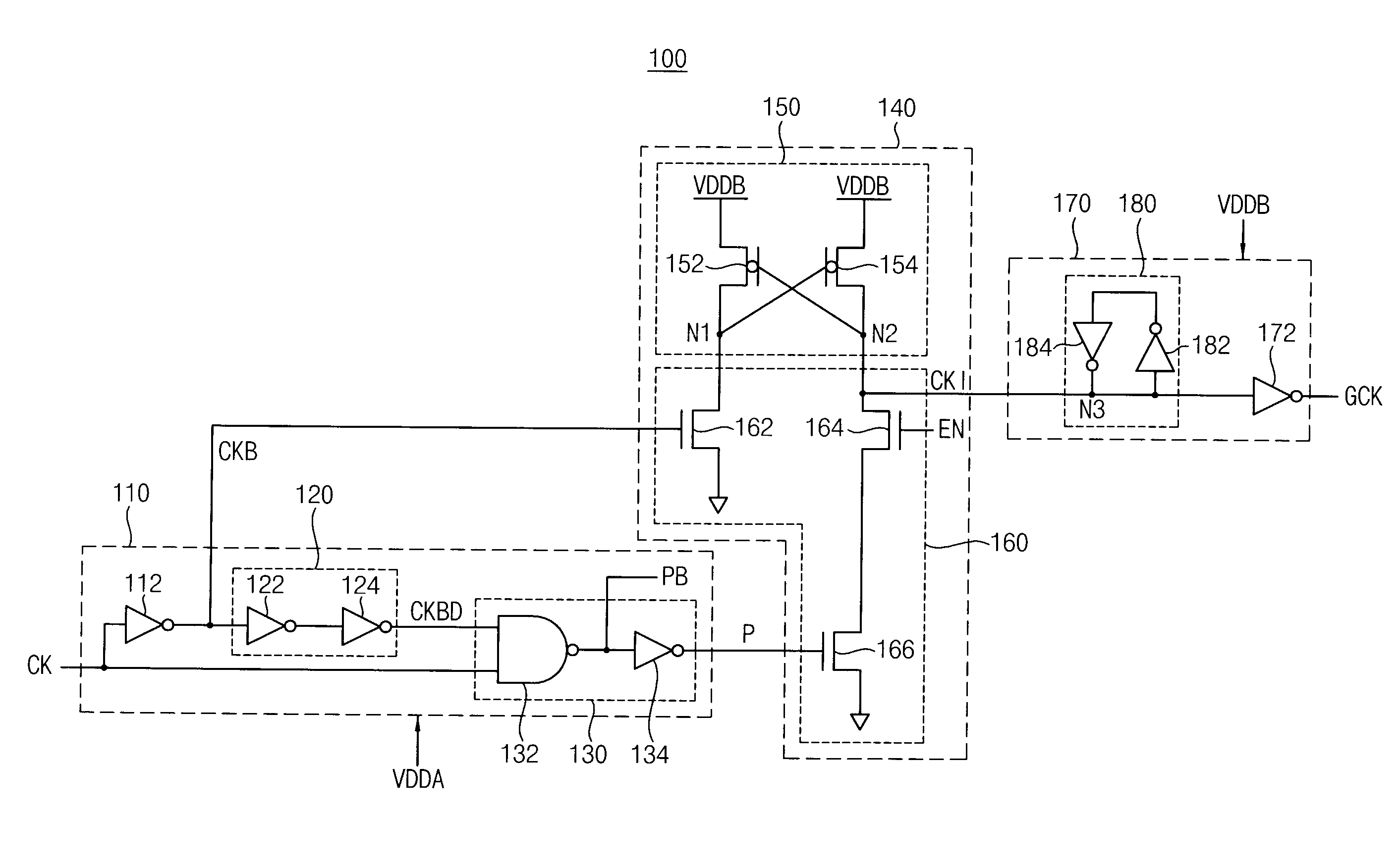 Level-converted and clock-gated latch and sequential logic circuit having the same