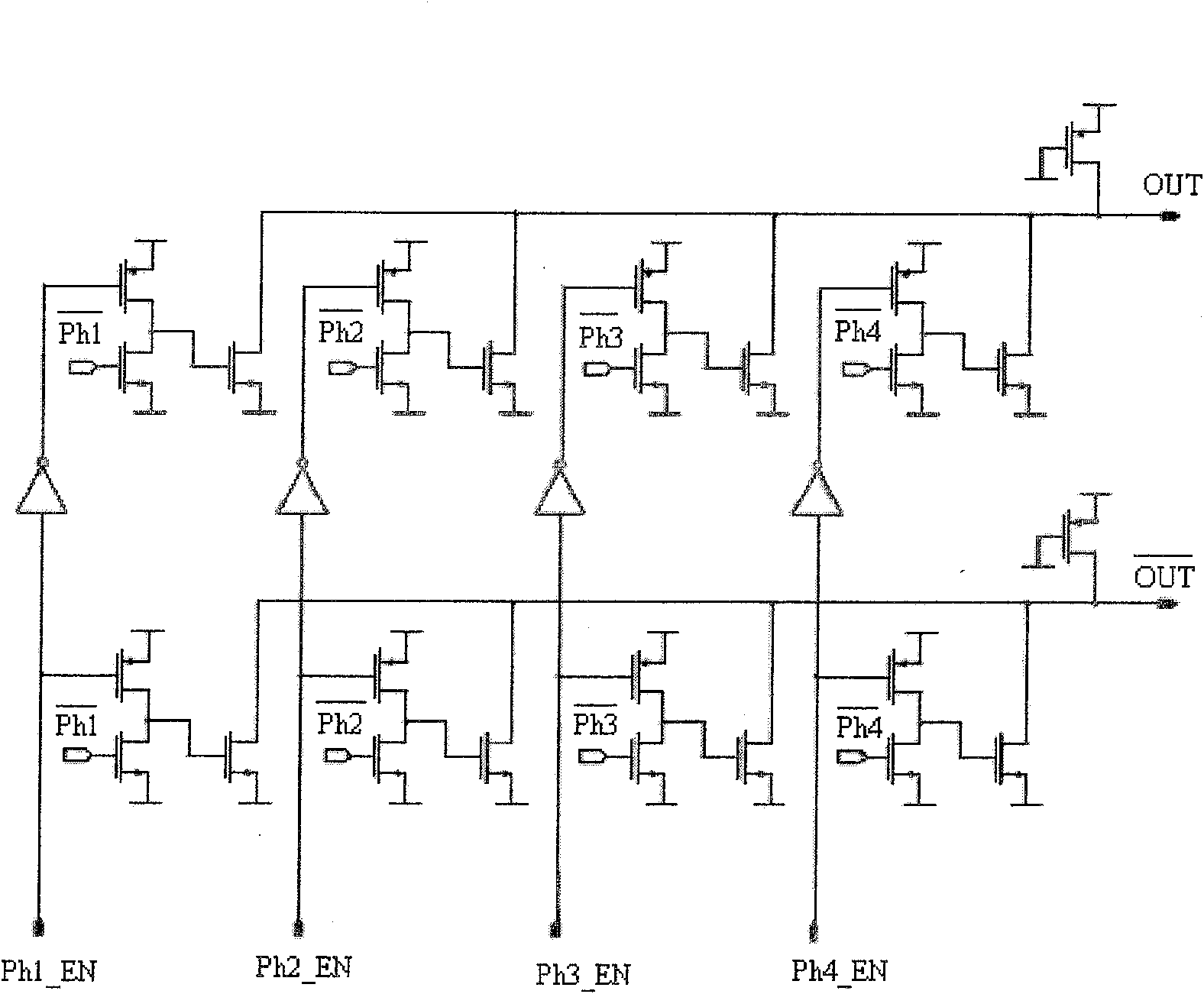 Non-bur CMOS radio frequency divider based on phase switch