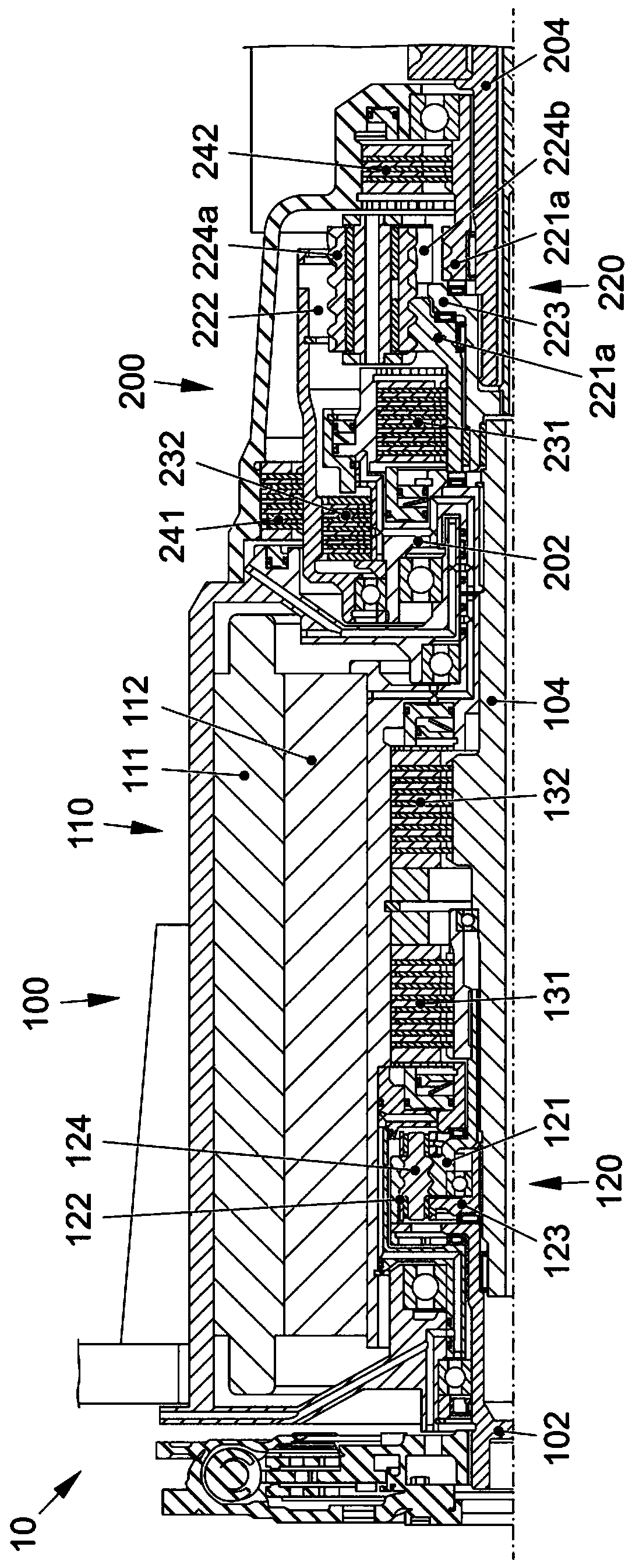 Multistage hybrid powertrain for a motor vehicle