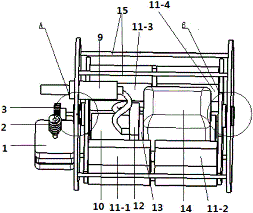 Glider regulating device coupling roll regulation and buoyancy regulation