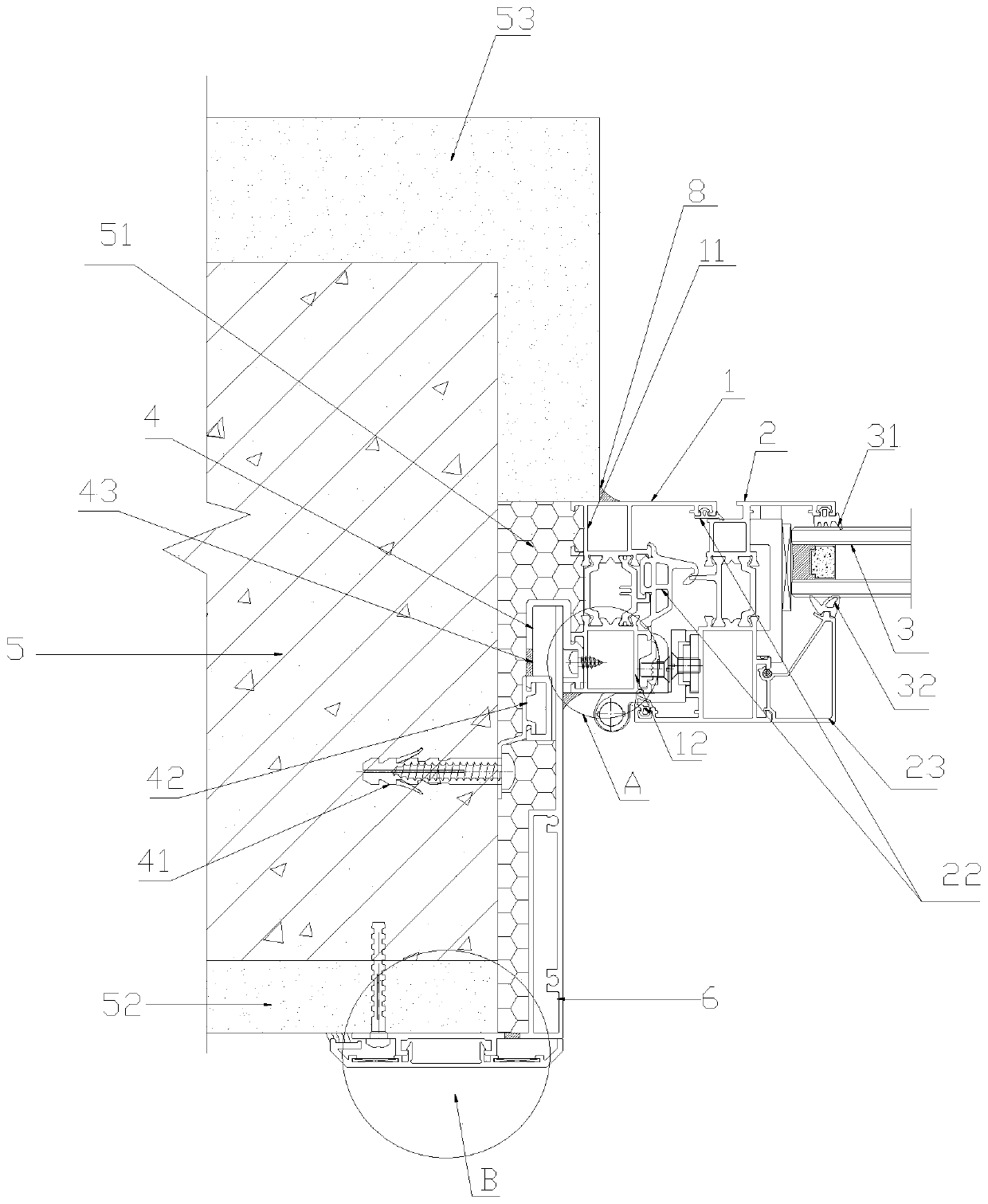 Window casing structure and installation method thereof