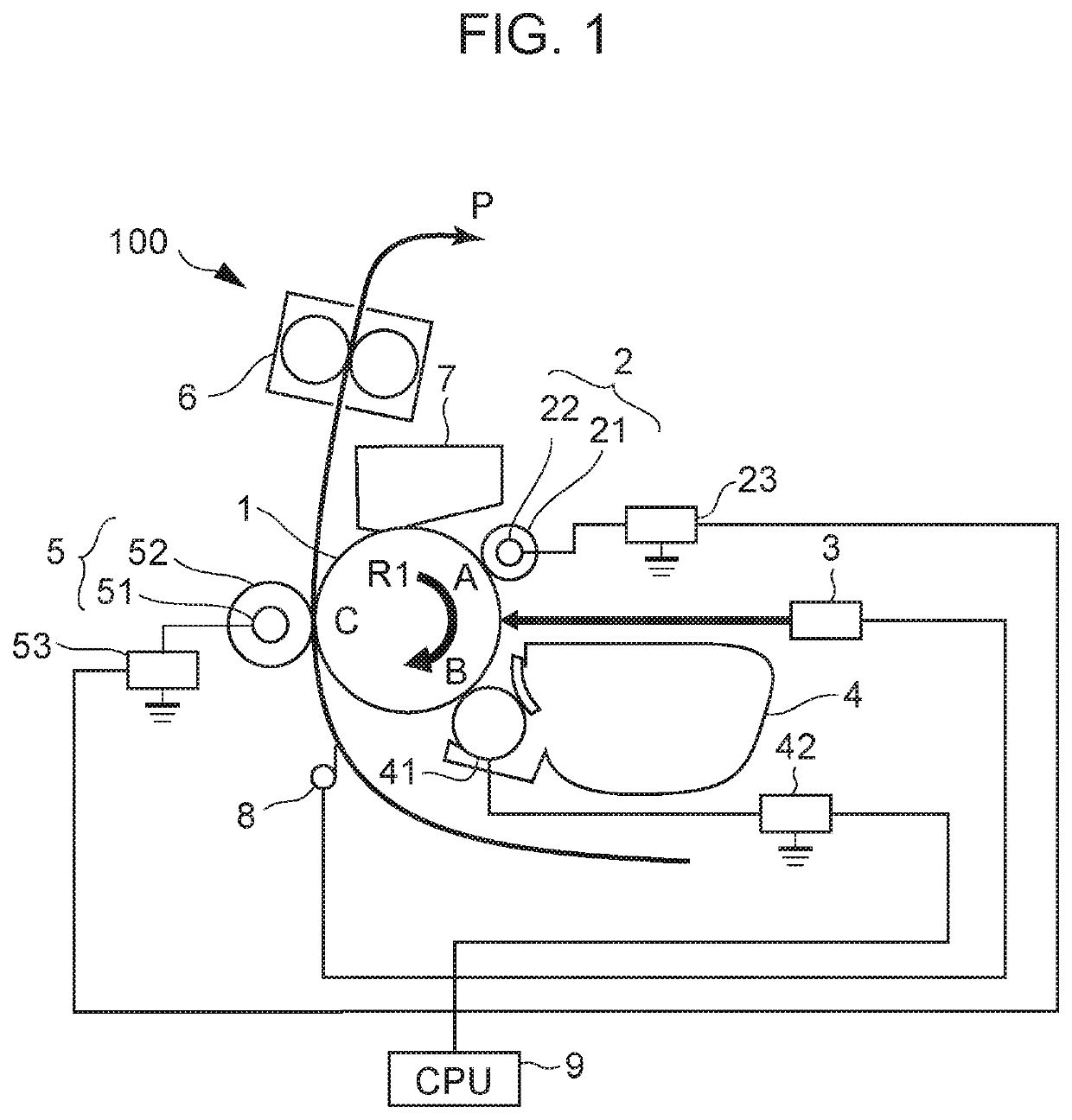 Image forming apparatus having nip portion holding recording material between transfer member and image bearing member
