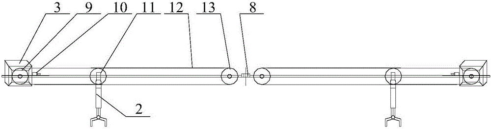 Guide rail type counterweight device and cargo conveying unmanned aerial vehicle