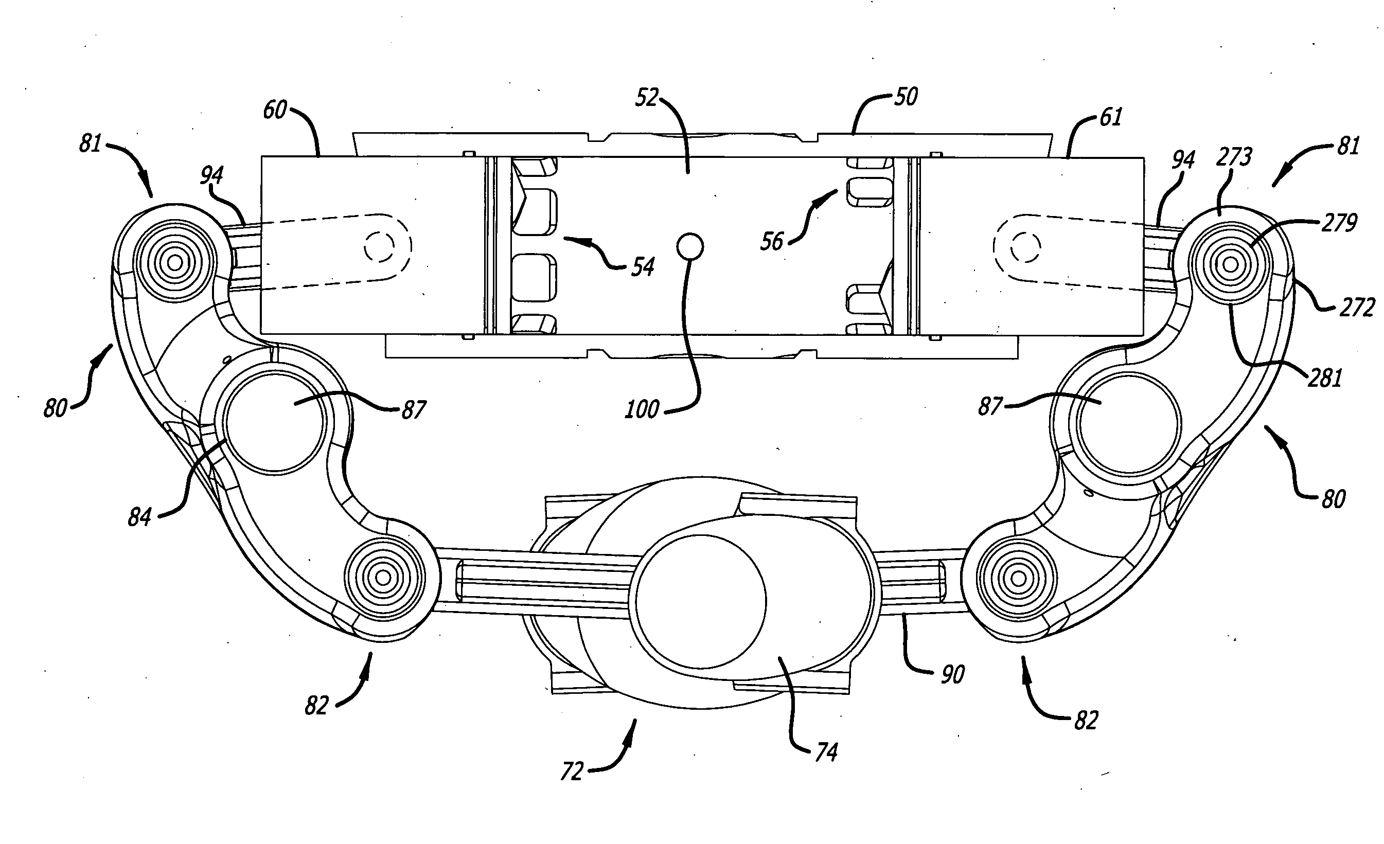 Opposed-piston engine having a single crankshaft coupled to the opposed pistons by linkages with pivoted rocker arms