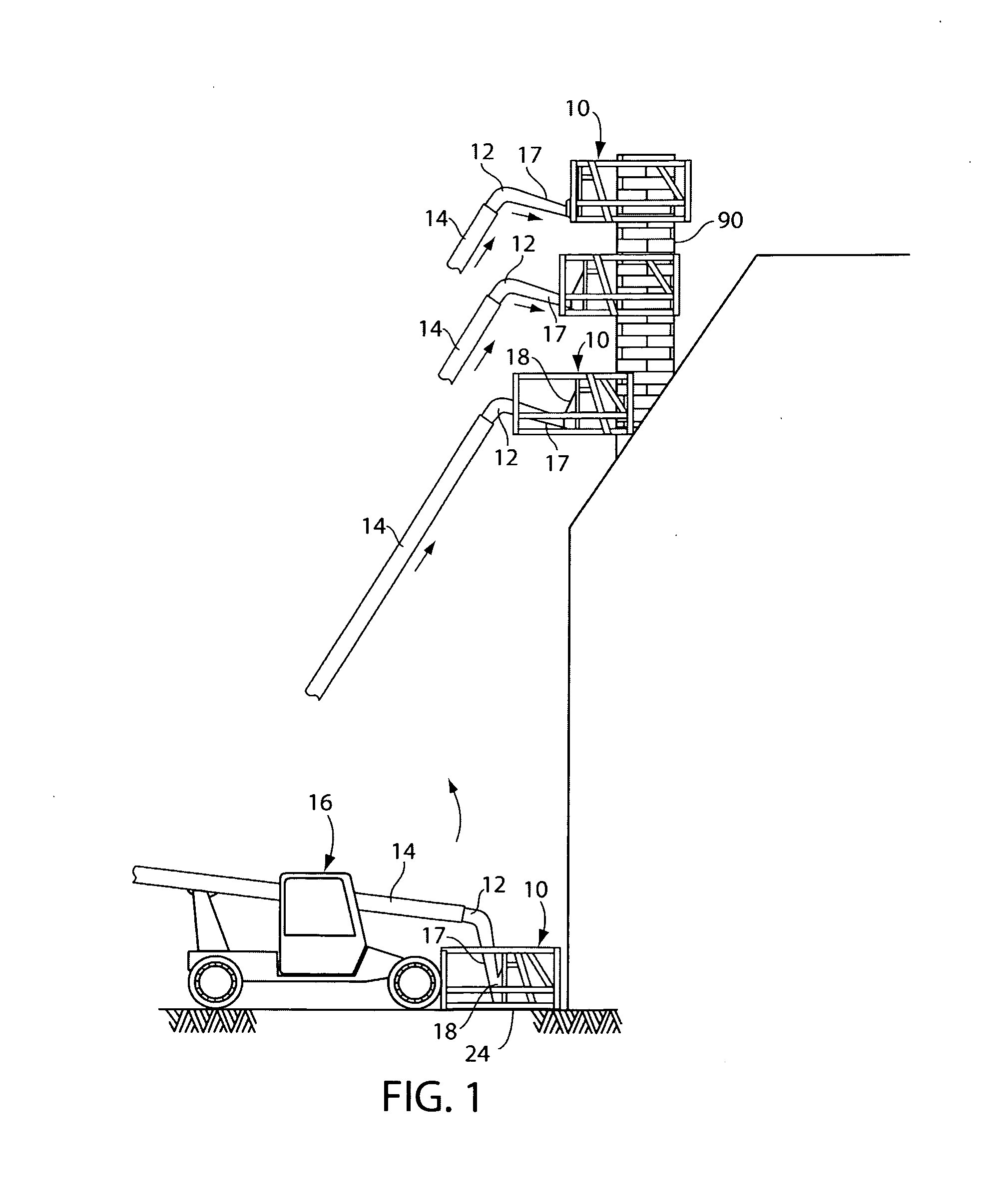 Mason's adjustable chimney-platform arrangement