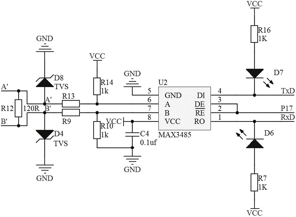 Novel detecting and isolating system for fault of RS-485 port and method thereof