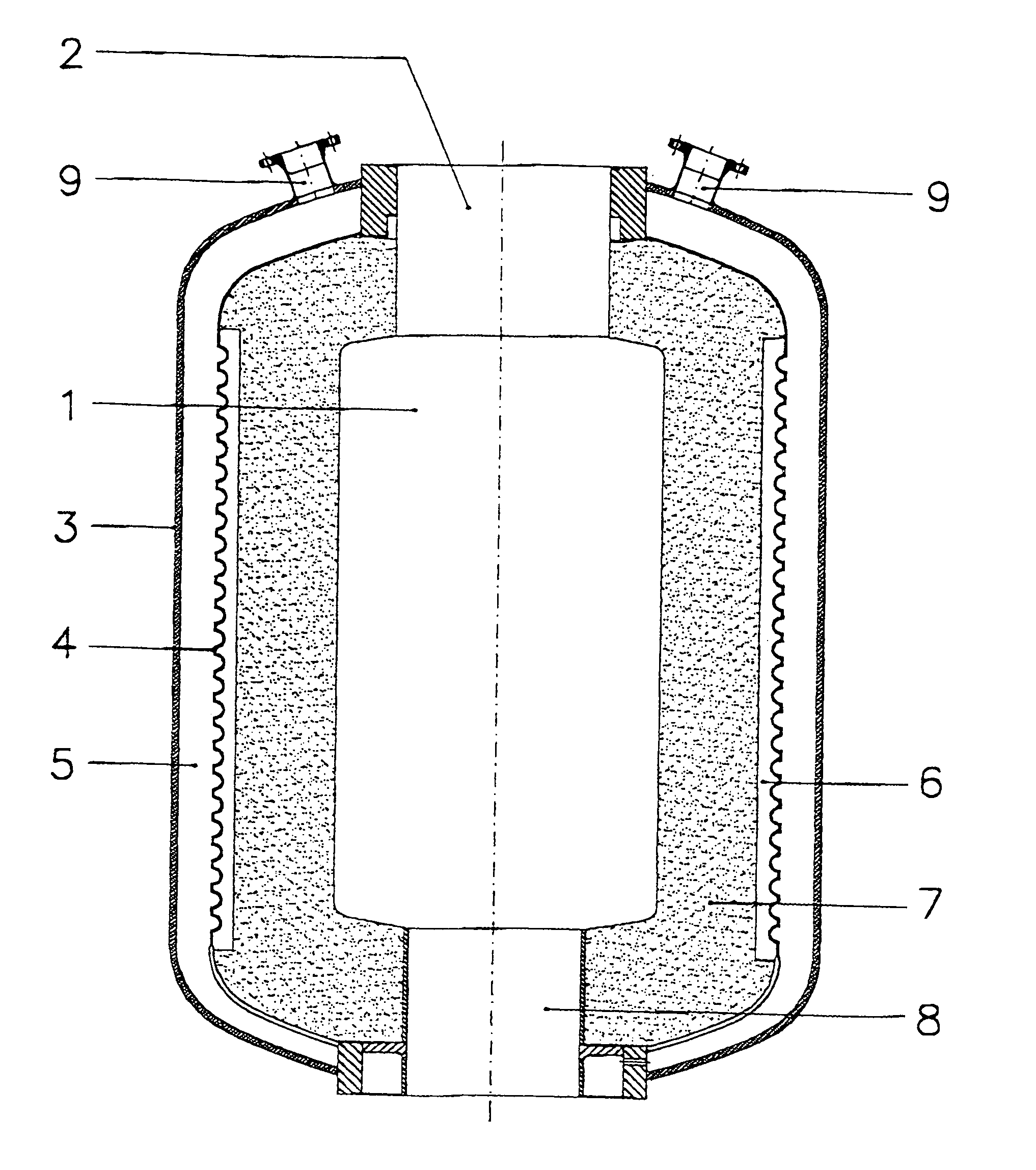 Device for gasifying combustible materials, residues and waste materials containing carbon