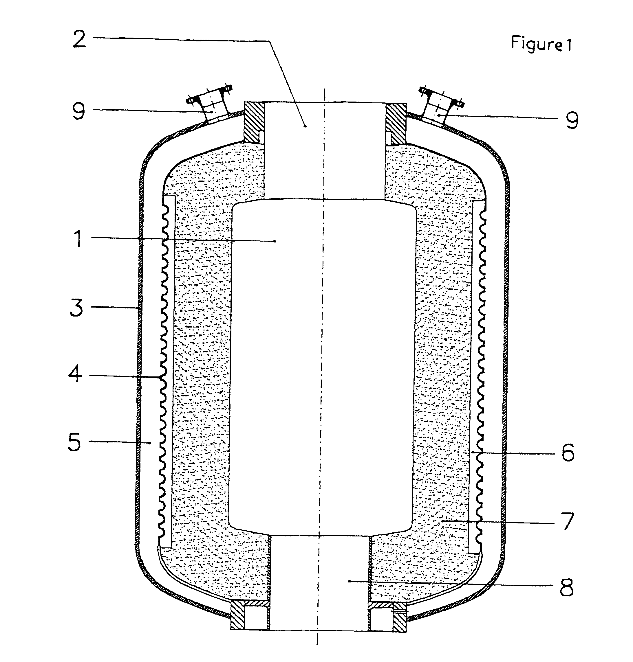 Device for gasifying combustible materials, residues and waste materials containing carbon