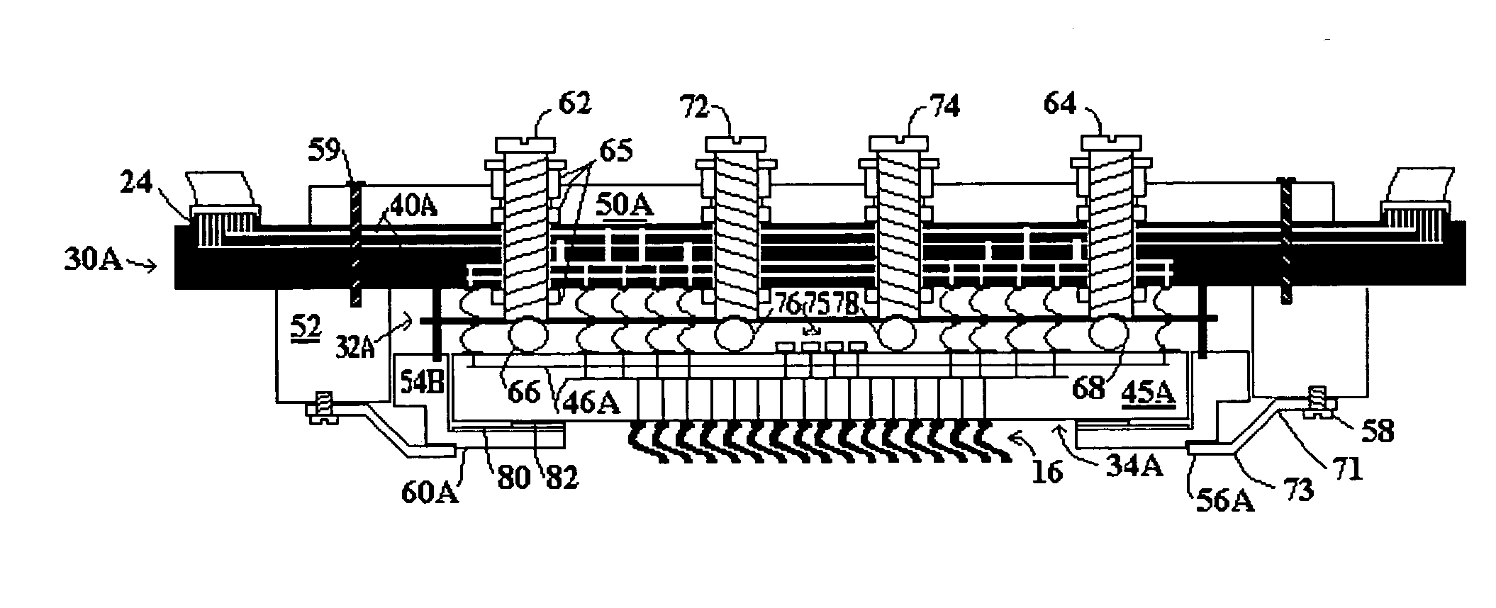 Probe card configuration for low mechanical flexural strength electrical routing substrates