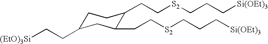 Silated core polysulfides, their preparation and use in filled elastomer compositions