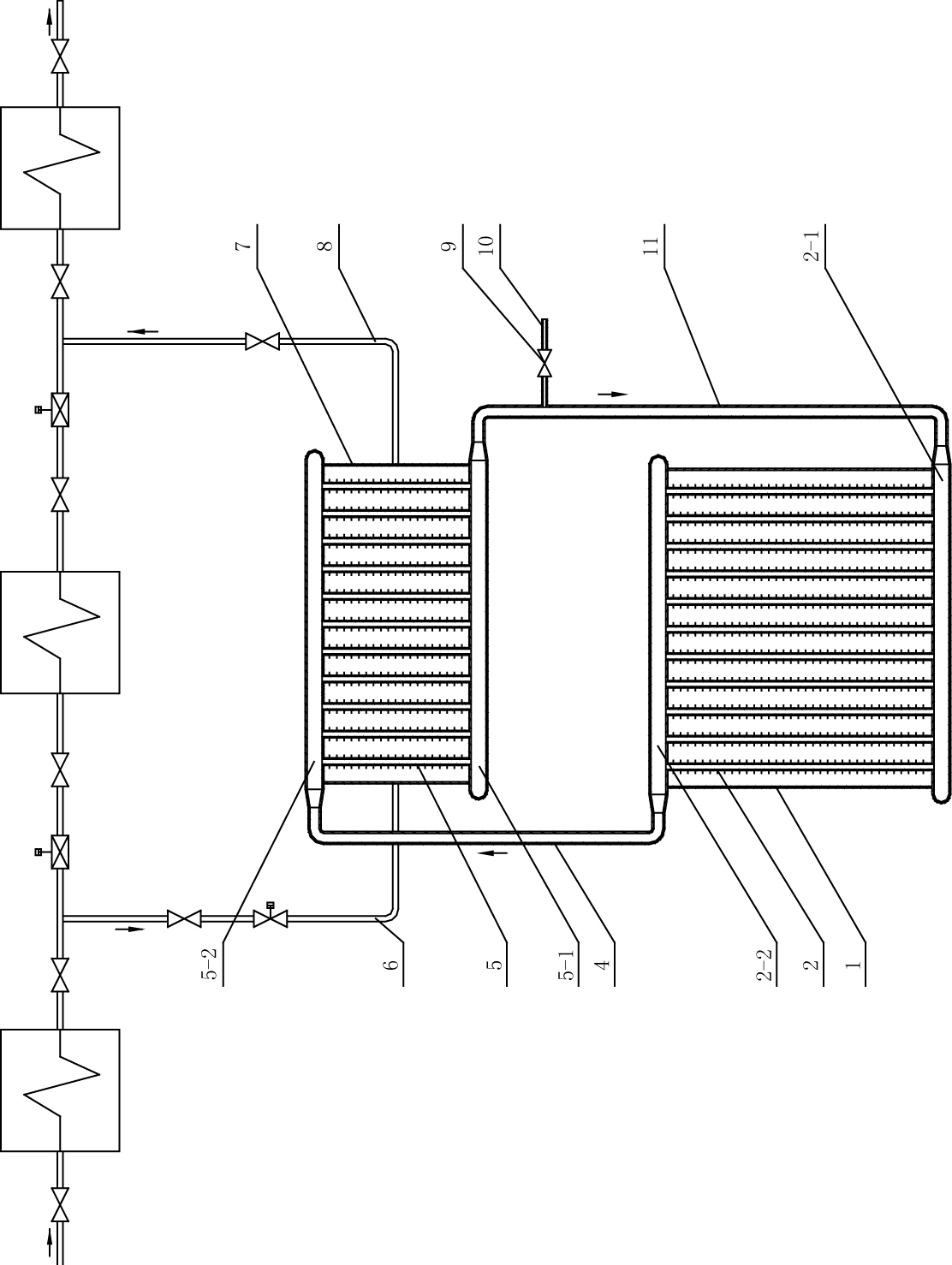 Separate low pressure coal economizer of elliptical fin heat pipe