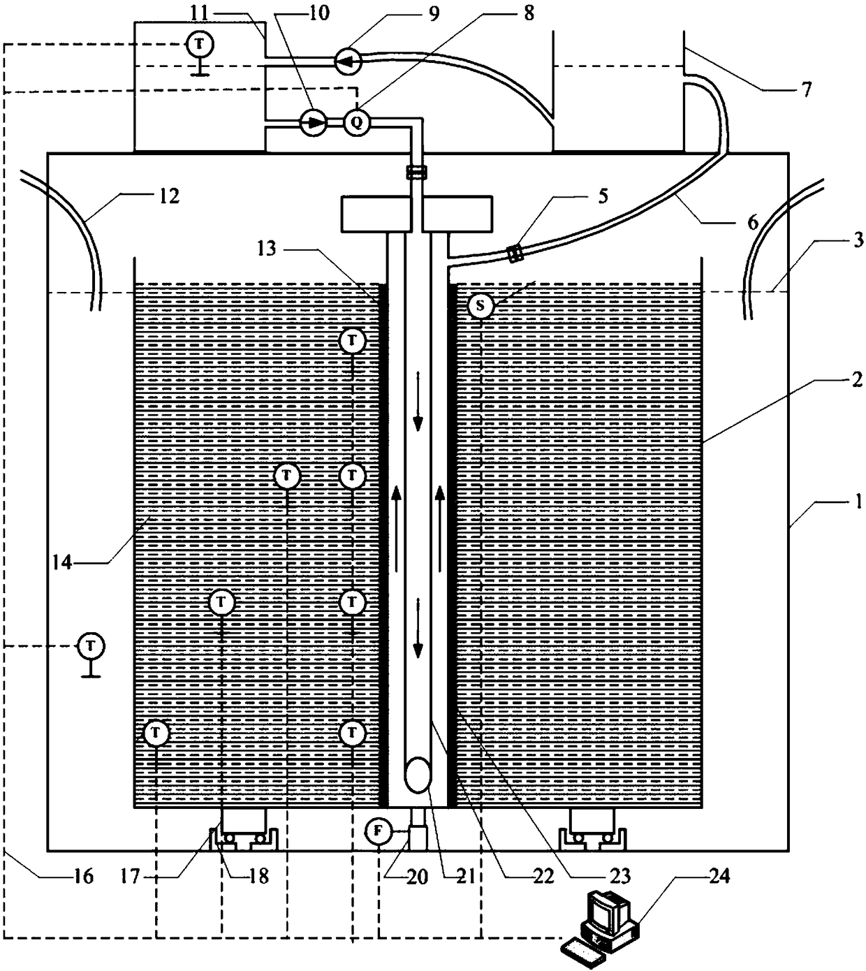 Device for simulation of well drilling in frozen soil zone