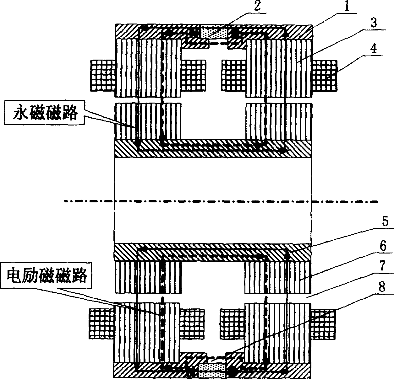 Permanent magnet biased inner rotor radial magnetic bearing