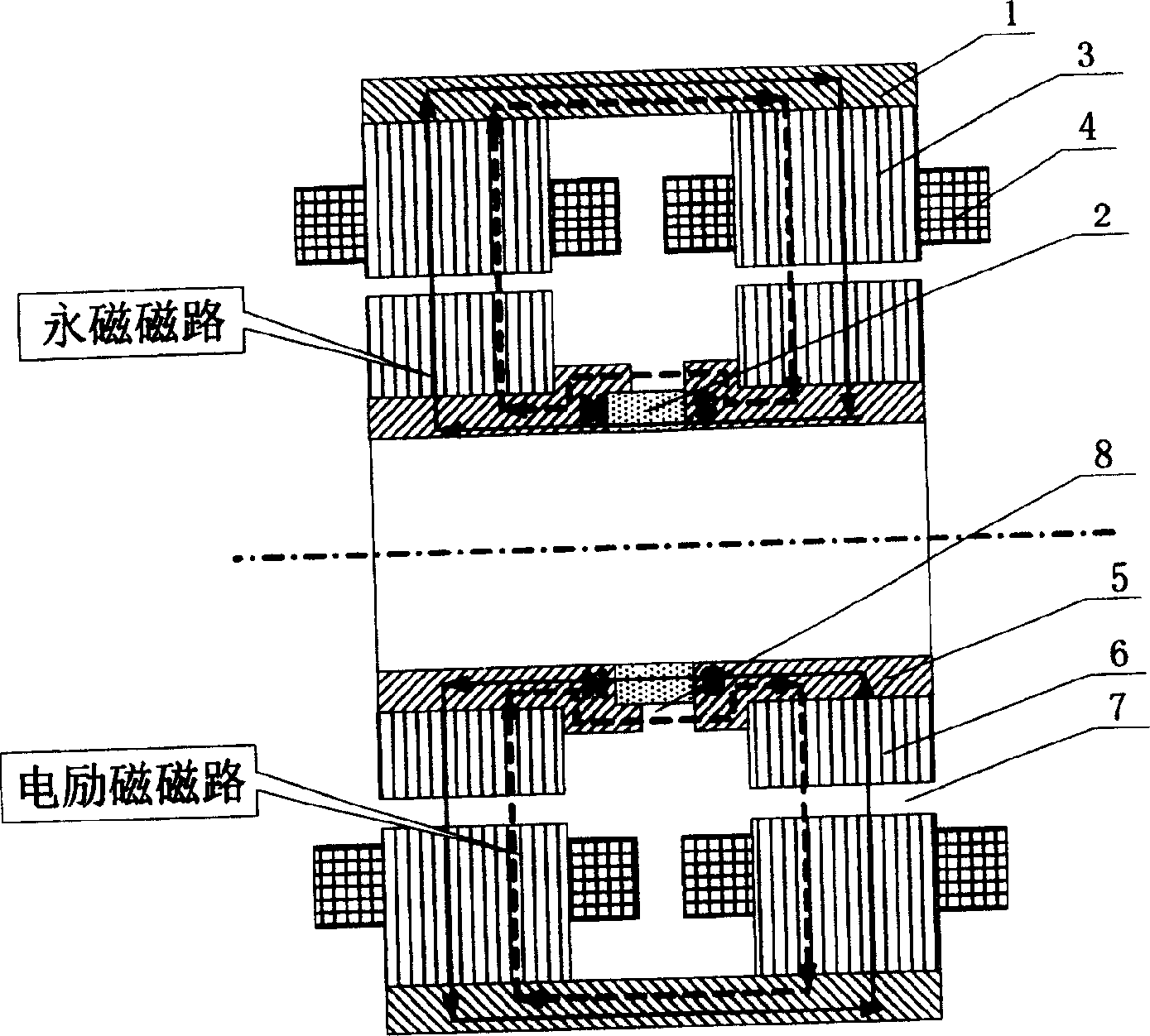 Permanent magnet biased inner rotor radial magnetic bearing