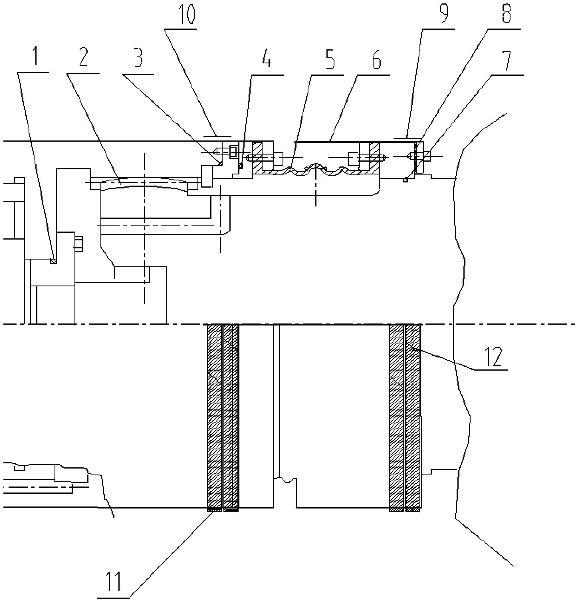 Rapid plugging method used for oil pocket for lubricating crown gear transmission shaft in high-speed rotating state