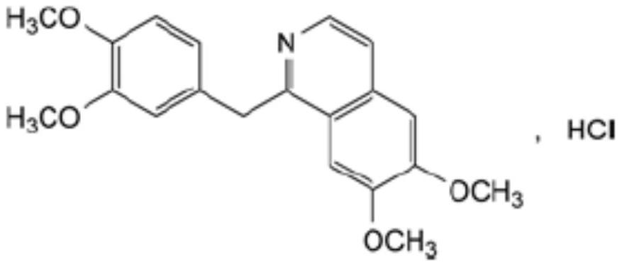 Papaverine hydrochloride powder injection for injection and quality detection method thereof