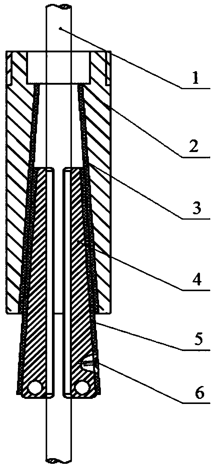 Linear tapered wedge rope locking device