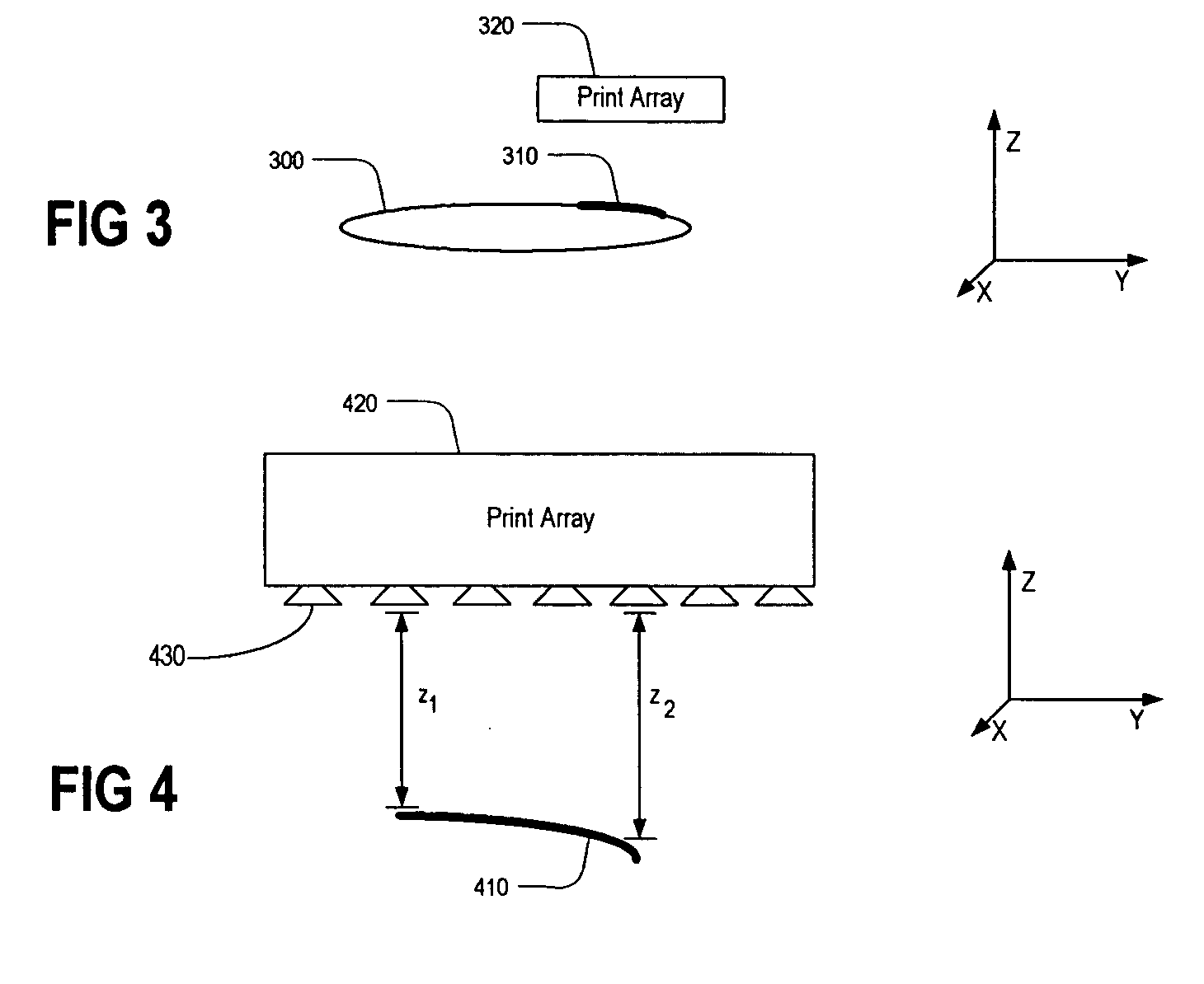 Method and system for correcting print image distortion due to irregular print image space topography