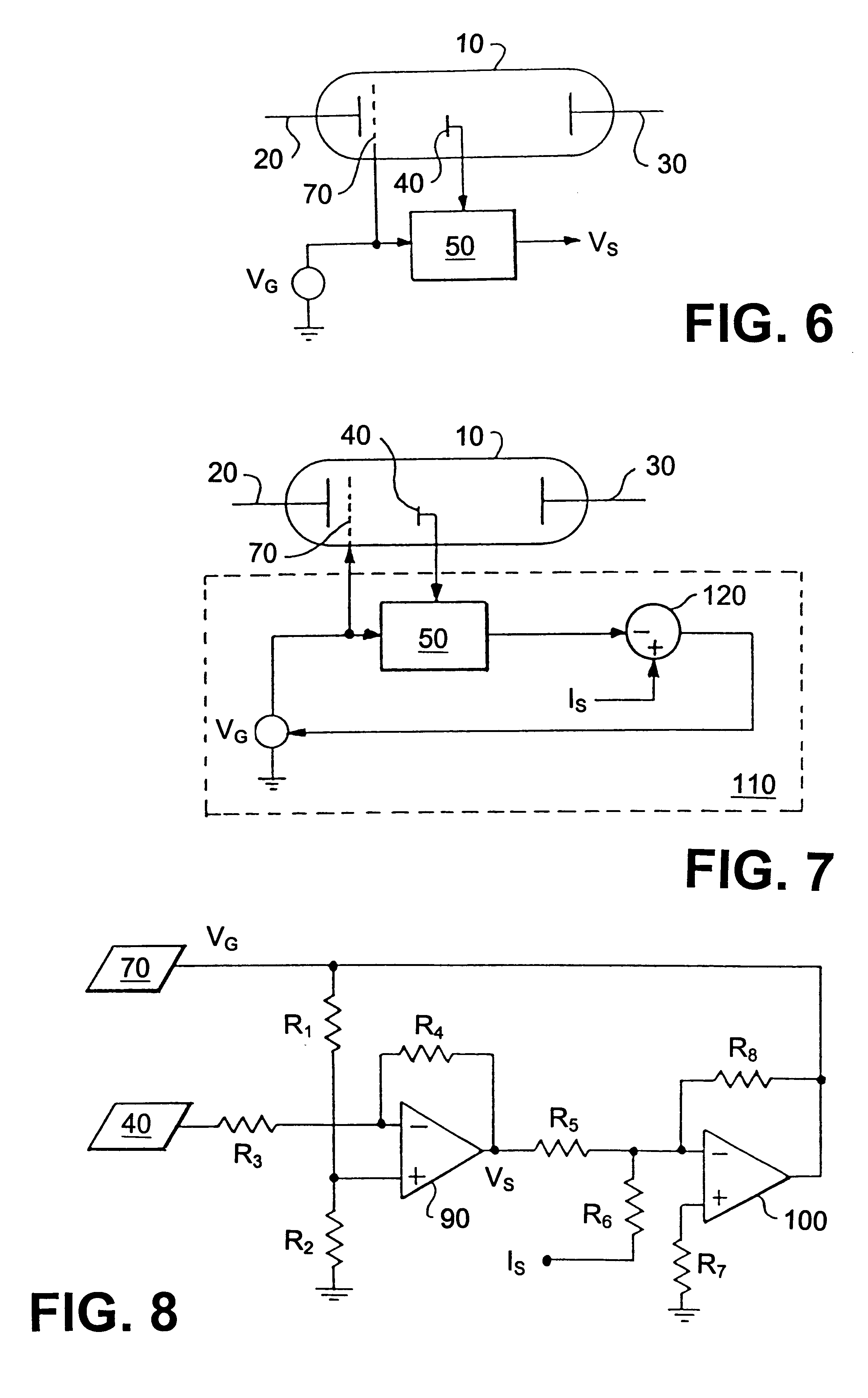 Current sensing in vacuum electron devices