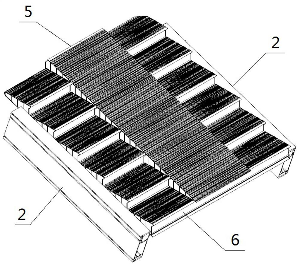 Aluminum alloy pedestrian overpass stairway connecting structure