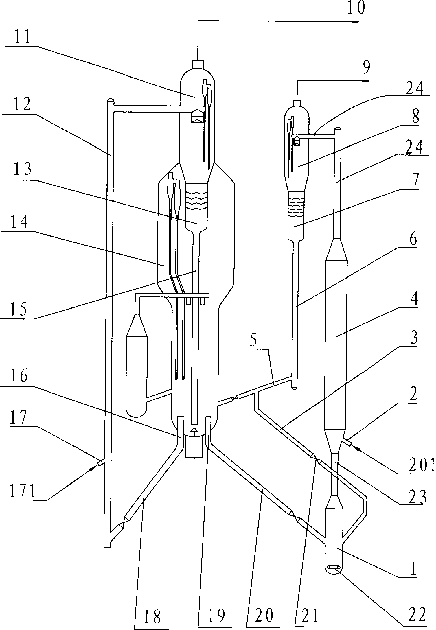 Catalytic cracking desulfur method of faulty gasoline and device thereof