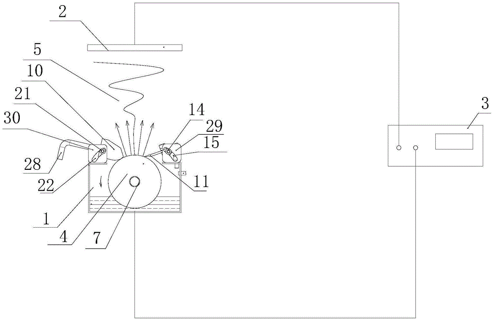 An electrospinning device and equipment with auxiliary airflow