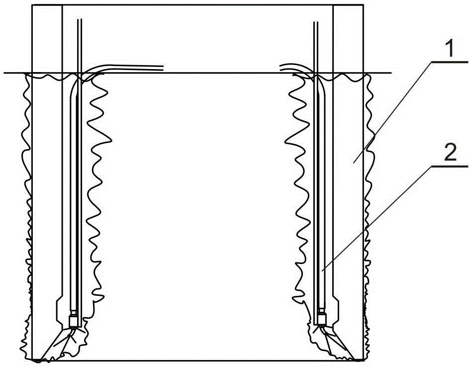 Method for carrying out settlement of underground wall structure by means of high-pressure water guns