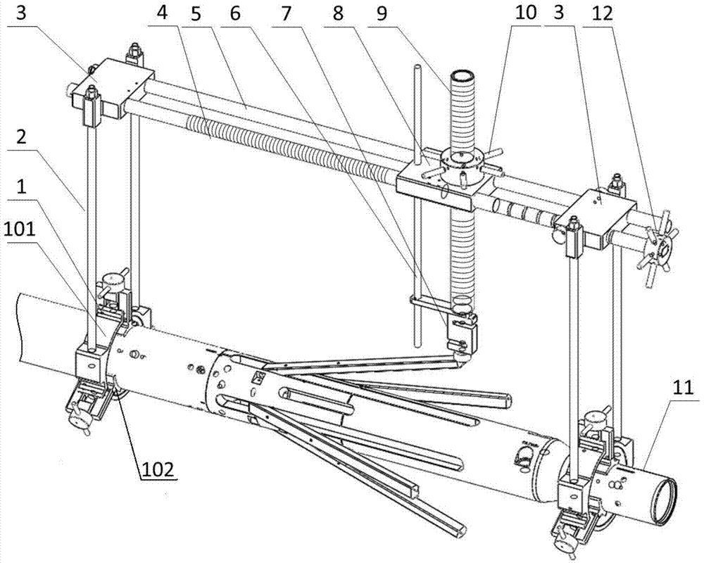 Universal measuring device for pusher of well logging instrument