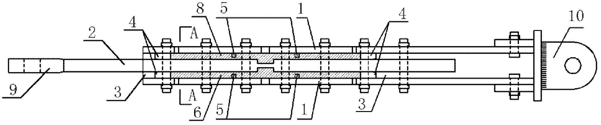 Long-stroke plate-type lead shearing damper