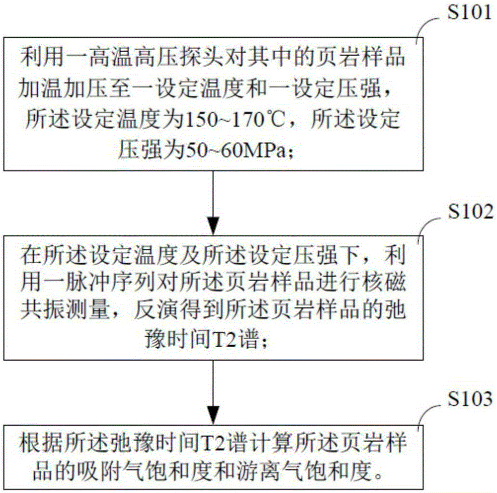 Method for nuclear magnetic resonance on-line detection of shale gas