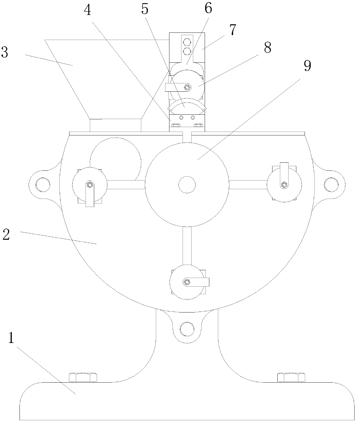 Rotary peanut shelling device for seeds