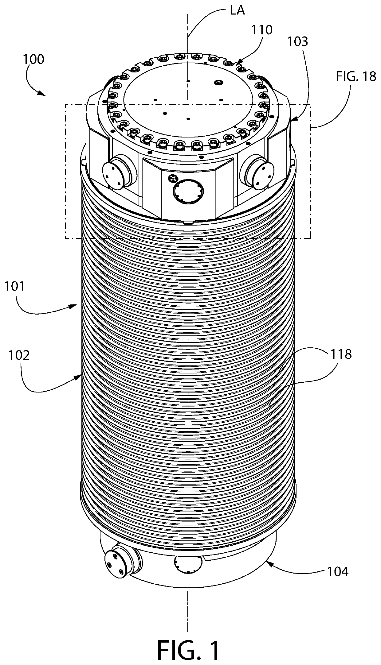 Storage system for radioactive nuclear waste with pressure surge protection