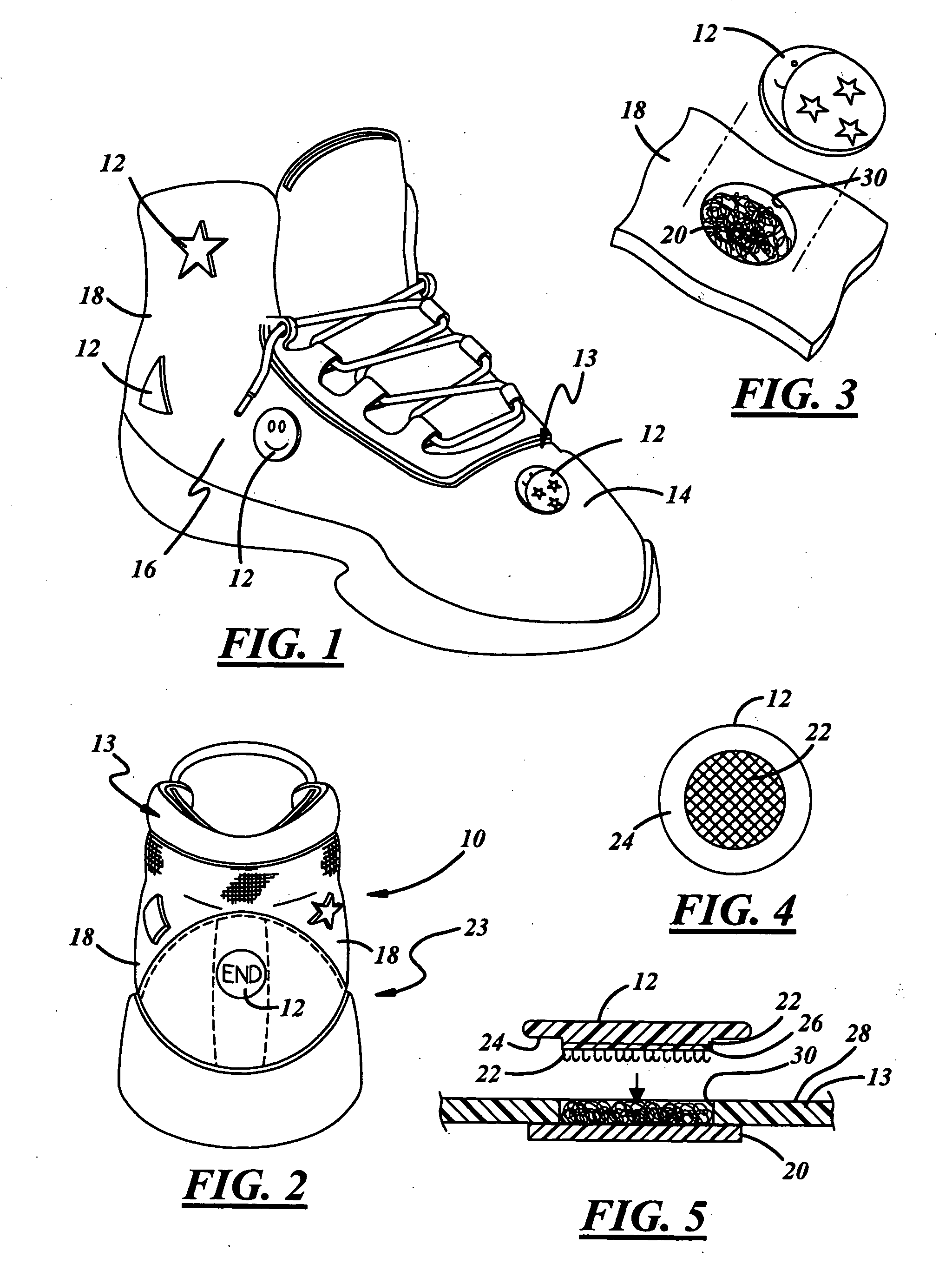 Shoe with detachable ornamentation