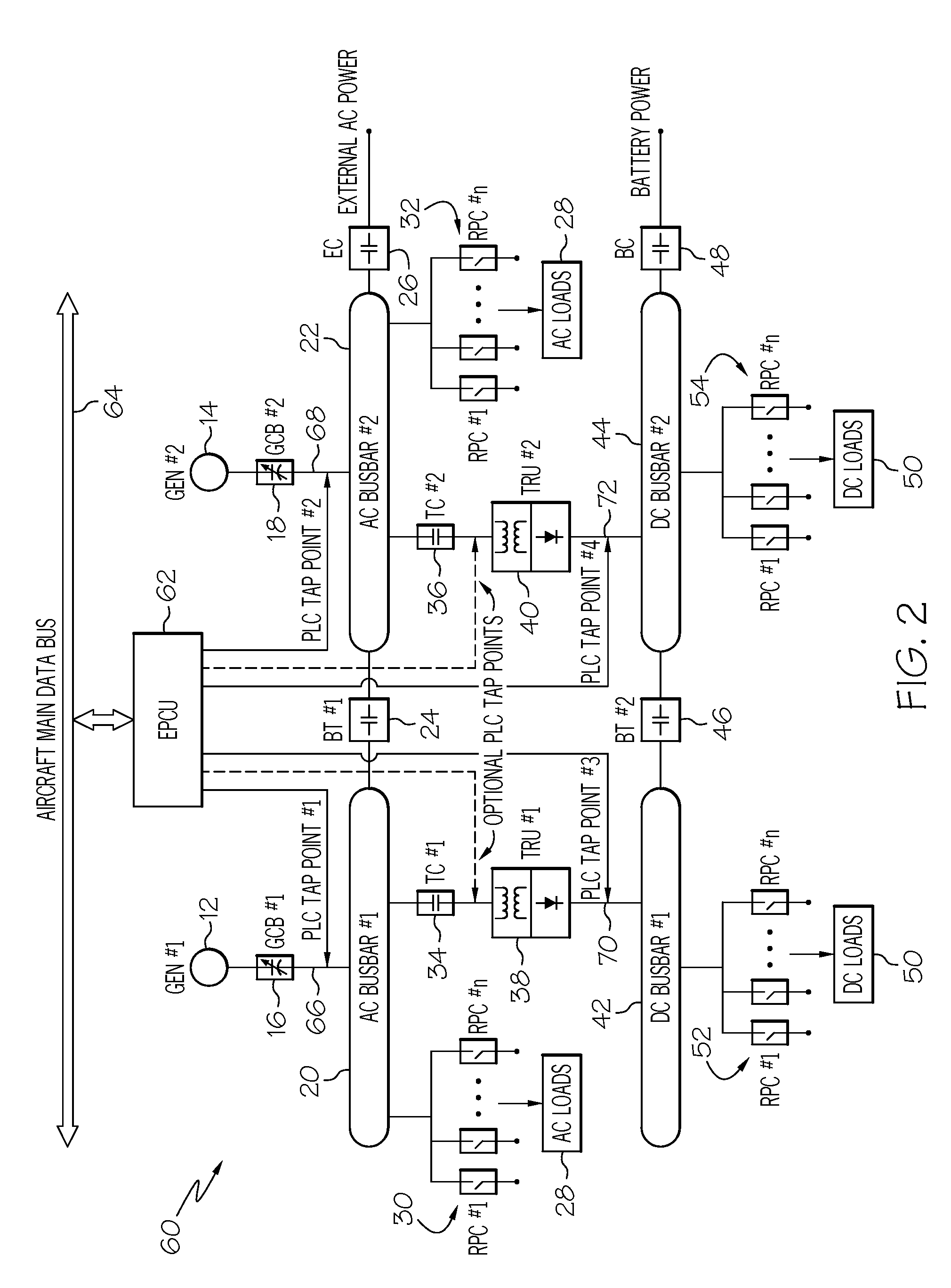 Power line communication based aircraft power distribution system with real time wiring integrity monitoring capability