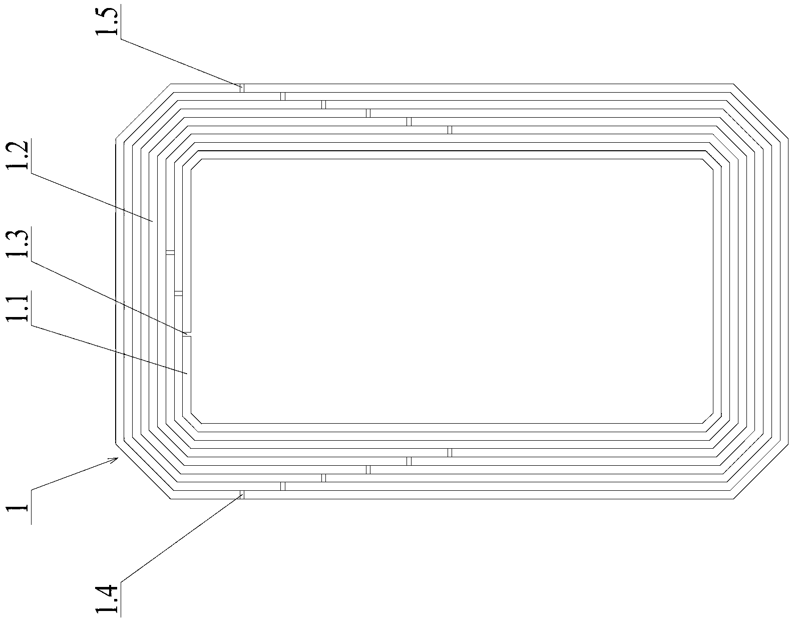 Three-phase stereoscopic fracture-type rolled iron core