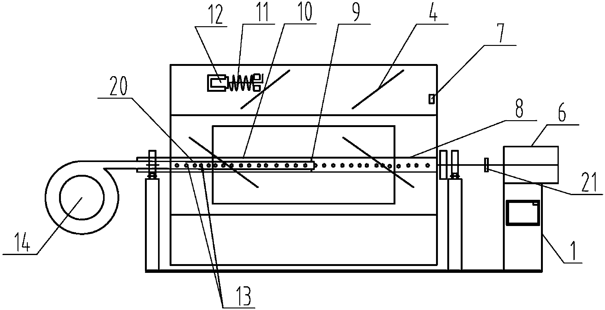 Mahjong mat bamboo chip processing and roasting device