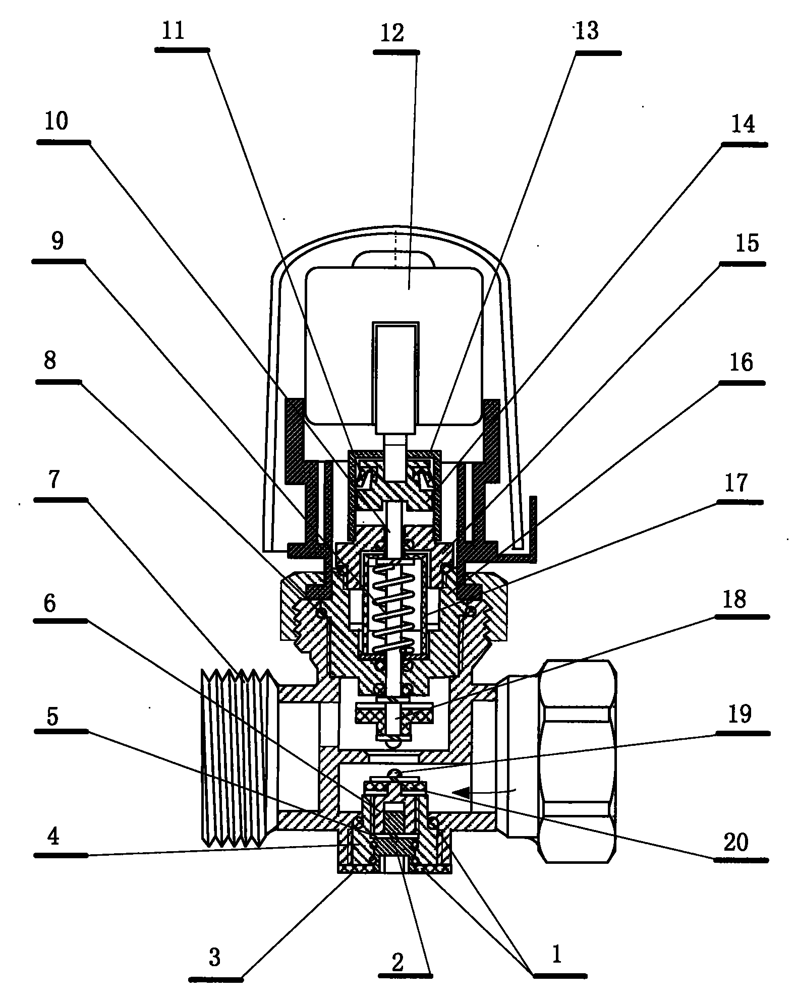 Leak-proof constant temperature valve with adjustable KV (kilovolt) value