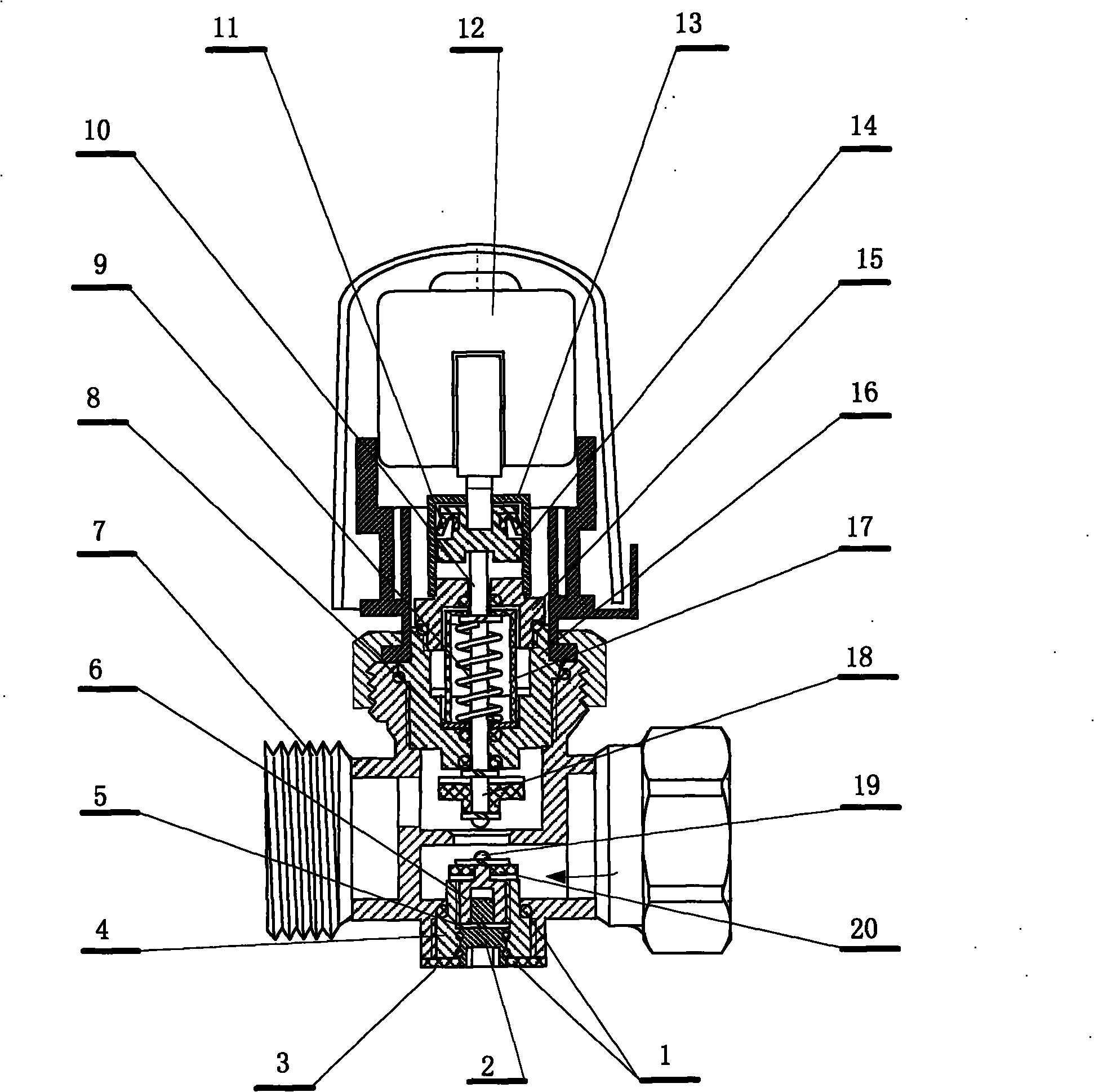 Leak-proof constant temperature valve with adjustable KV (kilovolt) value