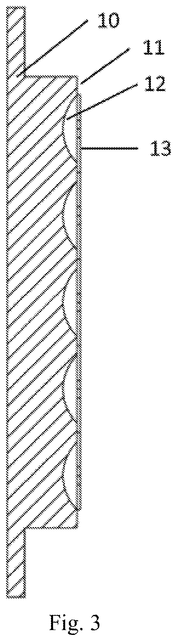 Cooling device with small structured rib-dimple hybrid structures