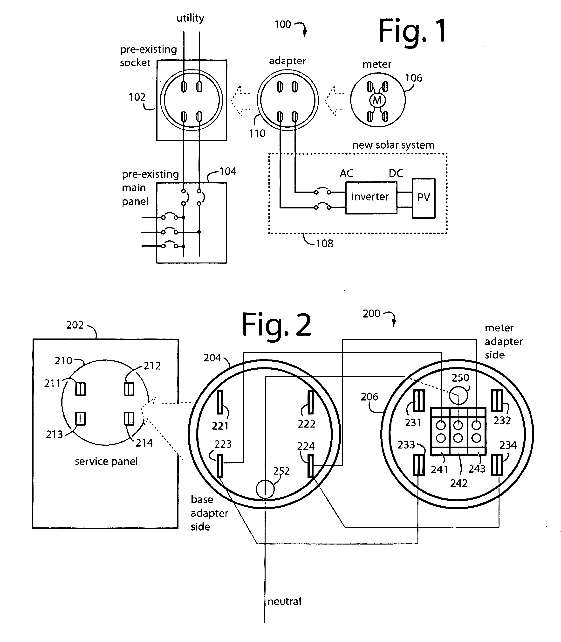 Supply side backfeed meter socket adapter