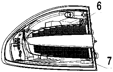 Structure combining two-side LEDs with reflection bowl to achieve steering function of tail light and function of brake light