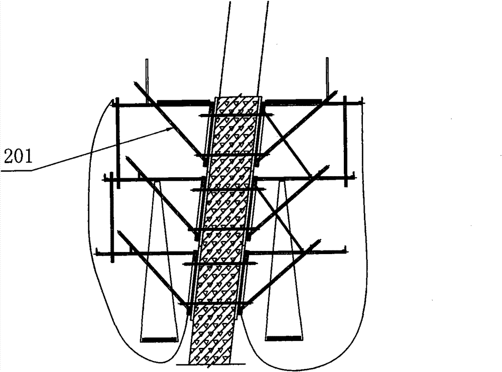 Construction method for chimney wall and special electric jacking flat bridge