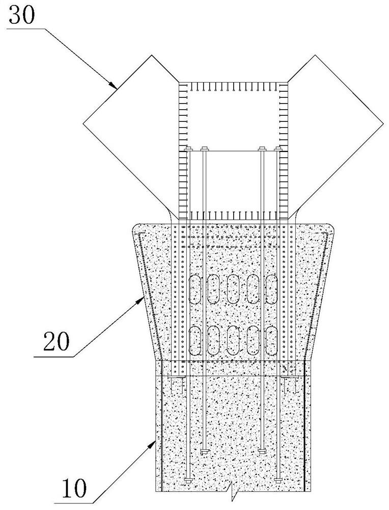 Construction method for steel-concrete combined section of deck type steel box continuous arch bridge