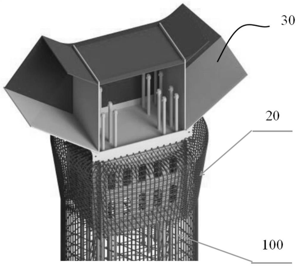 Construction method for steel-concrete combined section of deck type steel box continuous arch bridge