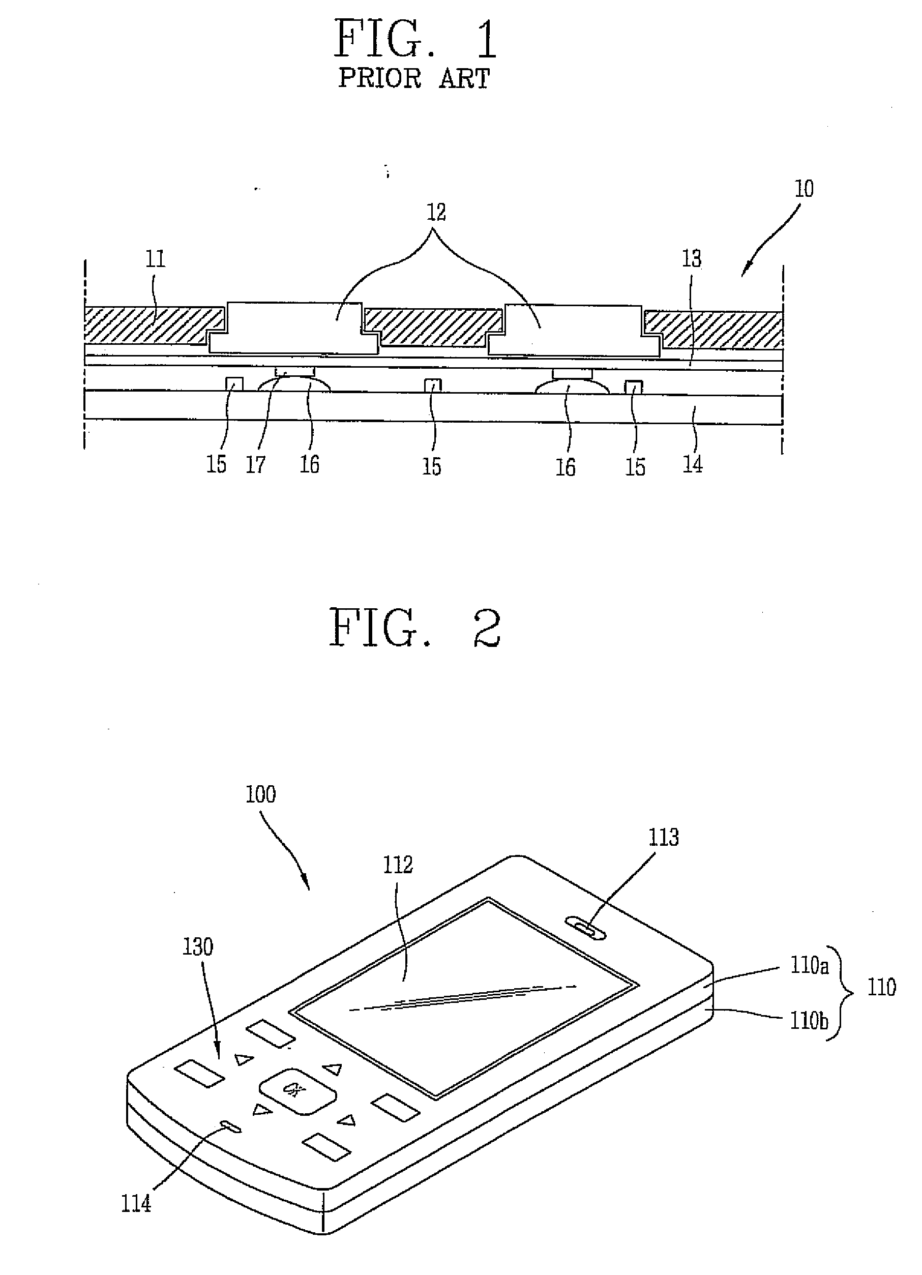 Touch key assembly for a mobile terminal