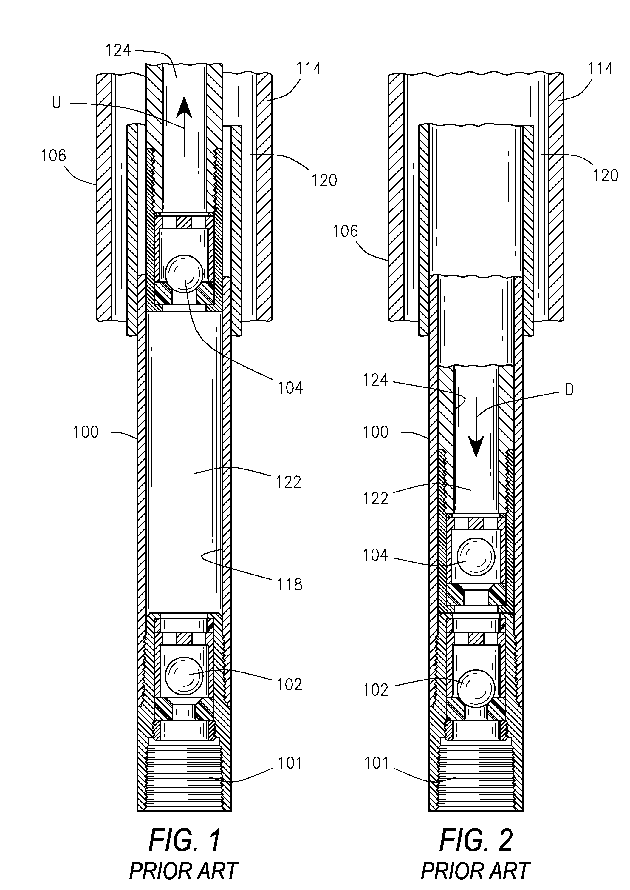 Double standing valve sucker rod pump