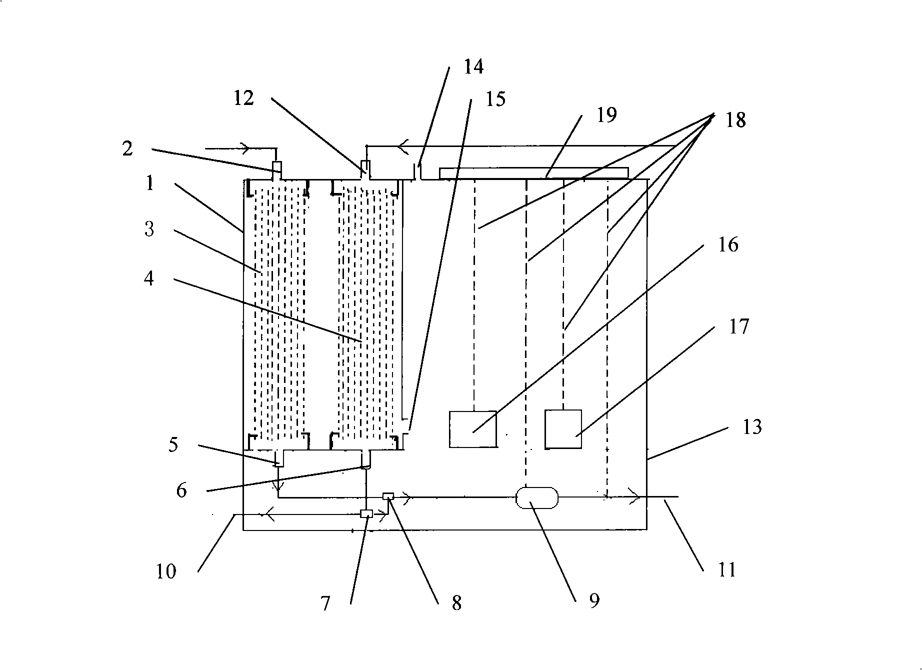 Extracorporeal circulation pool of artificial liver support system