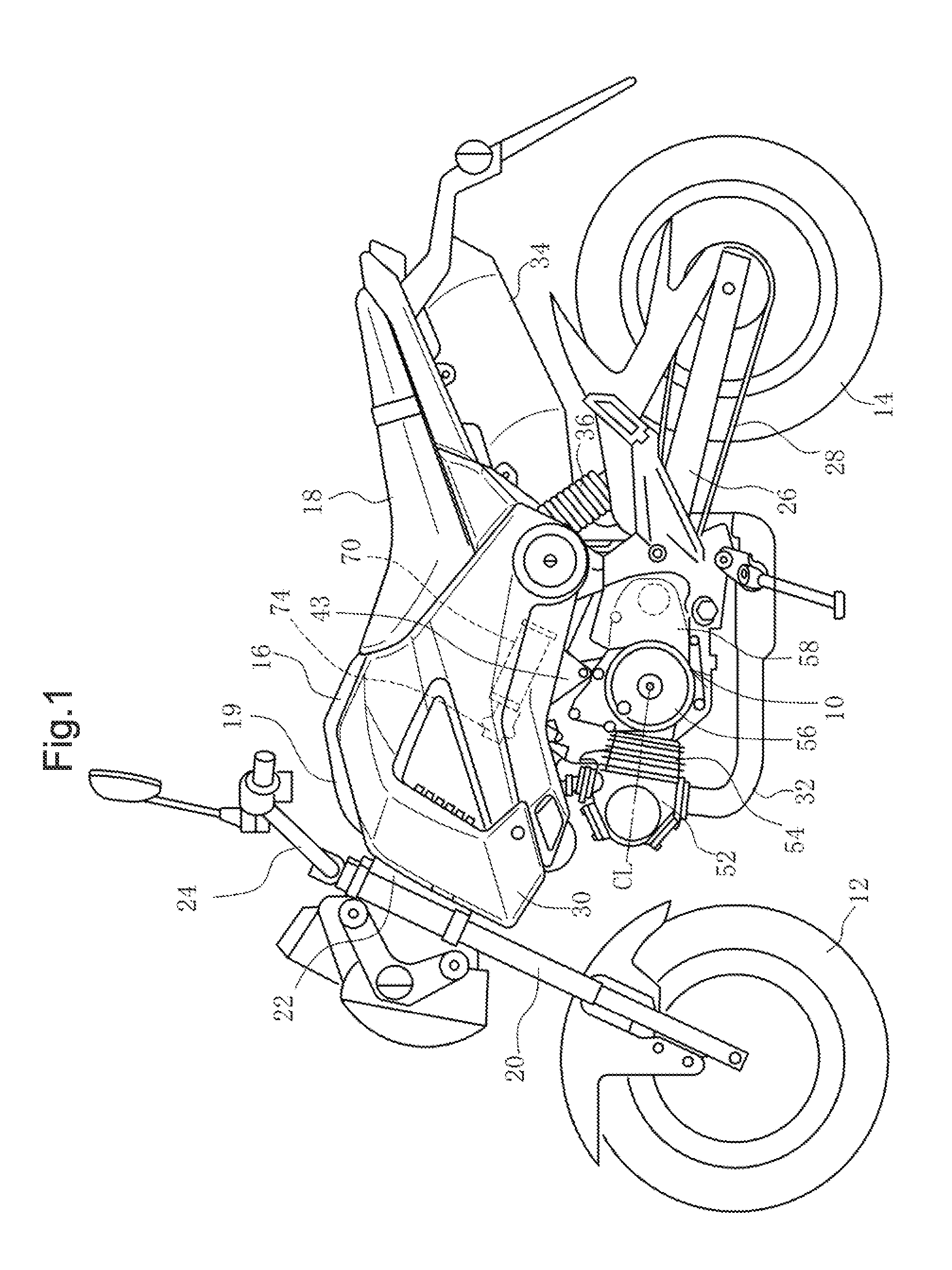 Canister arrangement structure of straddle type vehicle