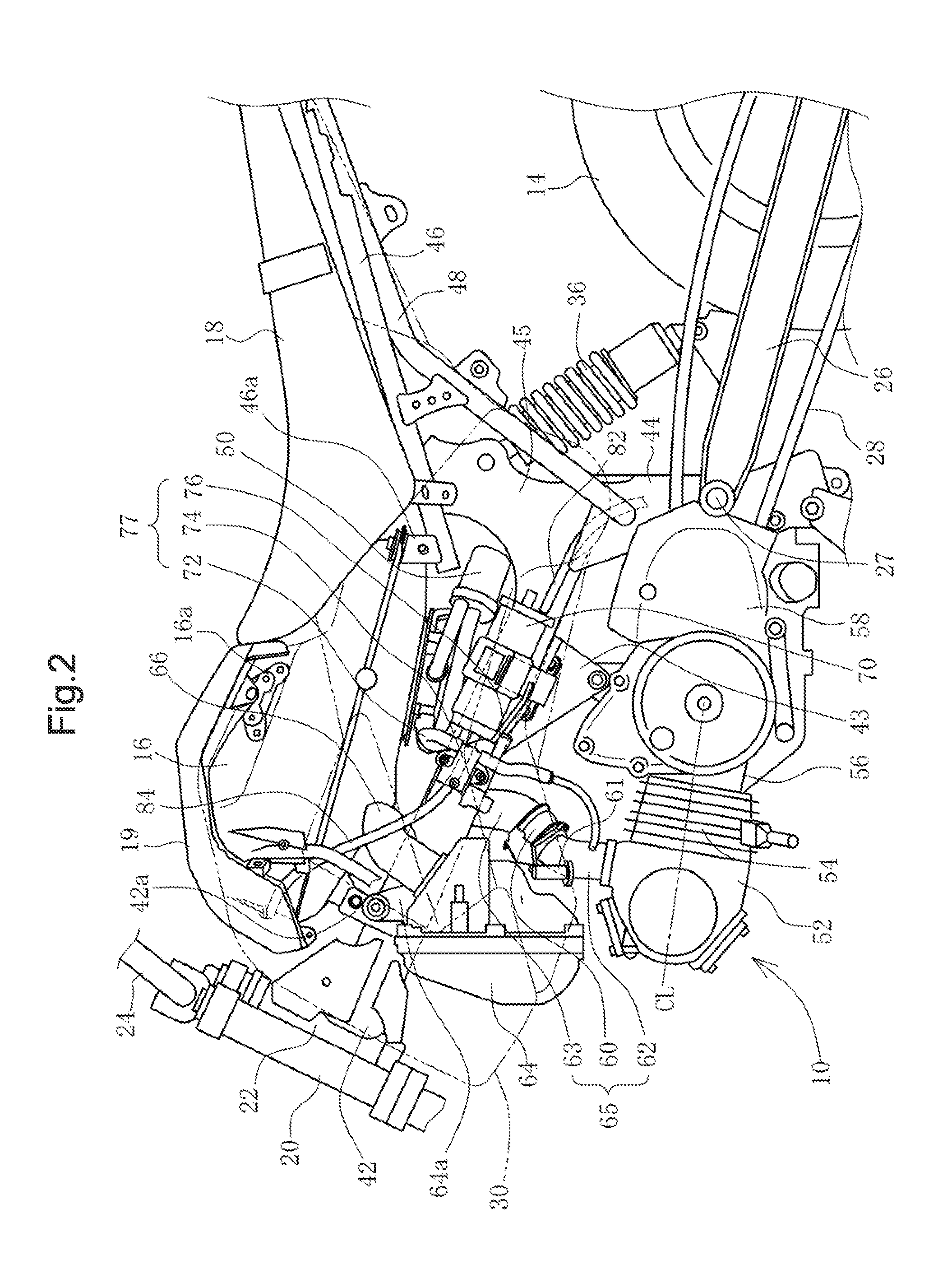 Canister arrangement structure of straddle type vehicle